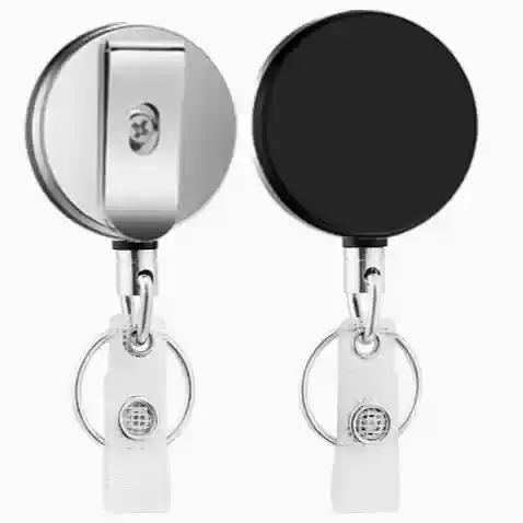 1Pc Metal Retractable Easy Pull Key Ring Id Holders Lanyard Badge Holder Reel Name Badge Tag Card Clip Recoil Reel Belt Clip