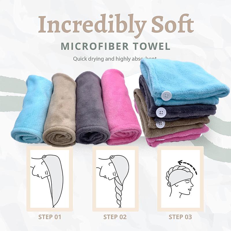 Microfiber Quickly Dry Hair Hat Bathroom Women Head Towels Girls Cute Hair Towel For Home Bath Drying Turban Shower Cap Textile