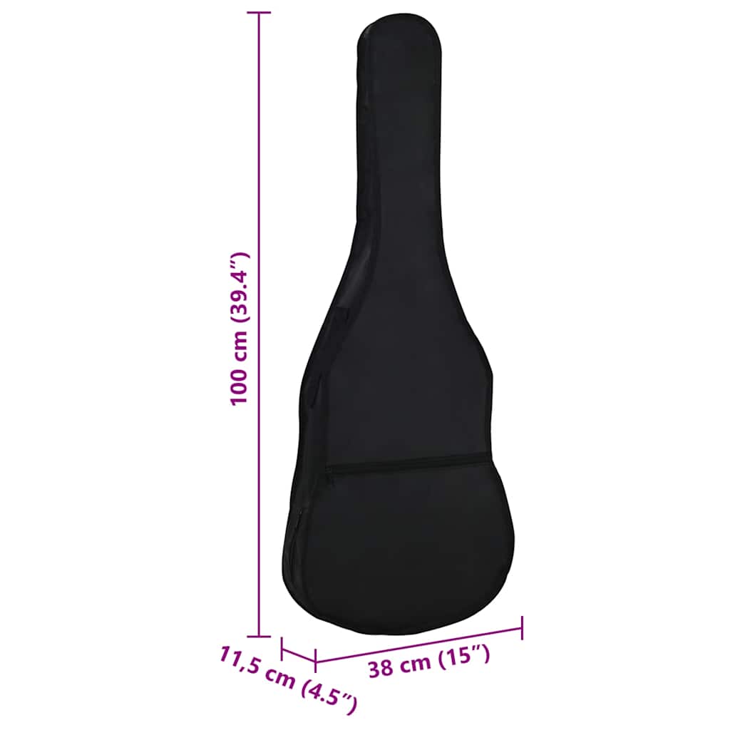Guitar Case for 4 4 (39 ) Classical Guitar Black 100 x 37 cm Fabric