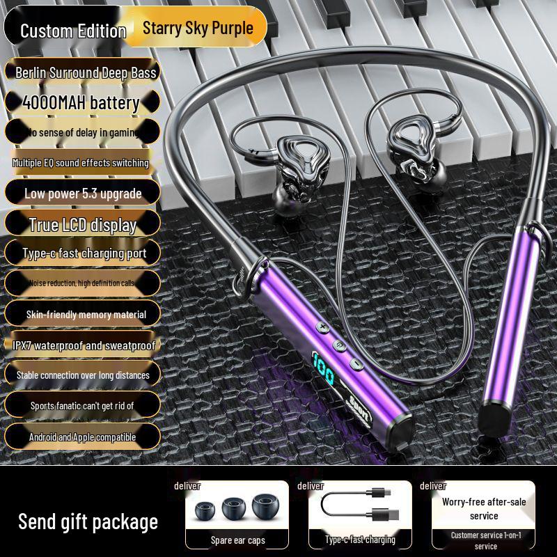 2025 Bluetooth Neckband Headphones: Heavy Bass, Wireless, Noise Cancelling, Long Standby, Sports & Running