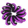 12PCS Golf Club Head Covers Neoprene Scratch Proof Golf Club Head Protector for Outdoor Black and Purple