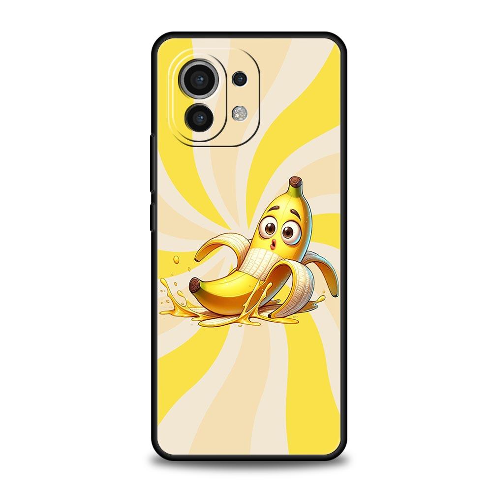 Funny Bite Apple Banana Phone Case Cover for Xiaomi Mi 17 15 14 13 12 11 Ultra 15T 14T 13T 12T 11T Pro Lite 5G Soft TPU Shell