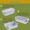 OEING Square Disposable Aluminum Foil Containers with Lids