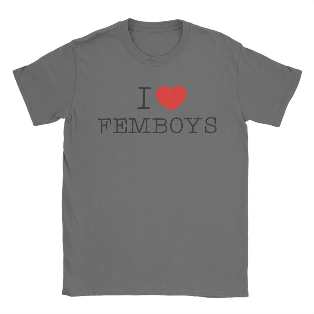 I Love Femboys I Heart Femboys Merch Unisex T Shirts Cotton Tee Graphic Printing  T-shirt Clothing