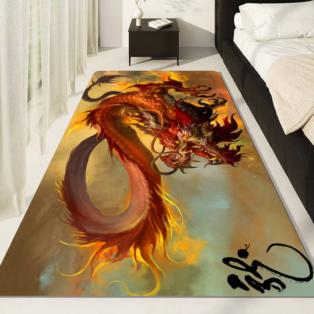 Chinese Dragon Gaming Accessories Floor Mat Rectangle Anti-slip Home Soft Badmat Front Door Indoor Outdoor Mat Welcome Doormat