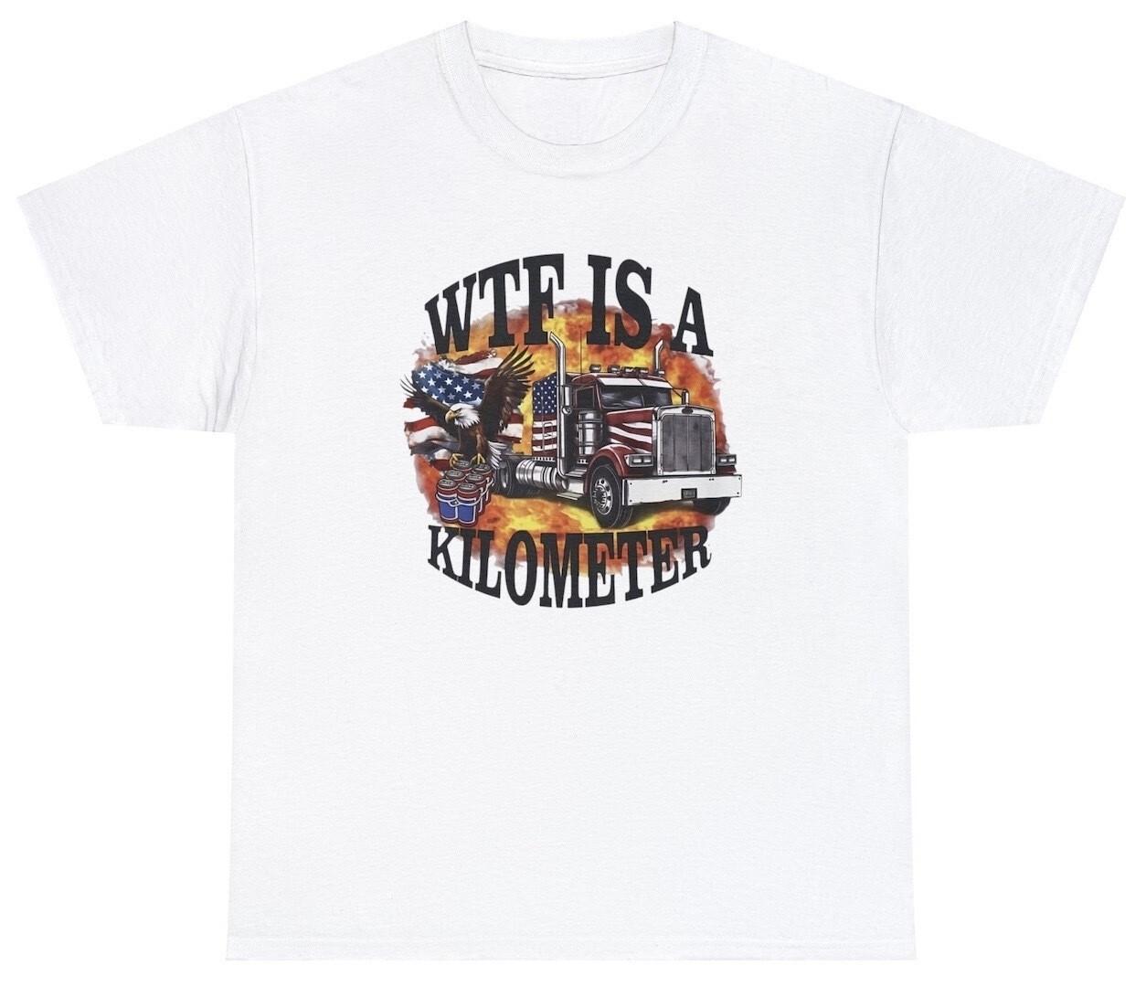 WTF Is A Kilometer T Shirt Funny USA Evil Skeleton 4th Of July Cringey Meme Tee XXL