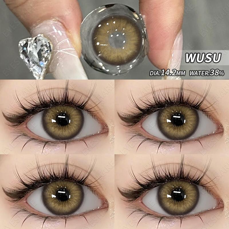Eyeshare 2PCS Colored Eye Contact Lenses High Quality Fashion Blue Lenses Brown Natural Lenses Beauty Eye Contact Lenses