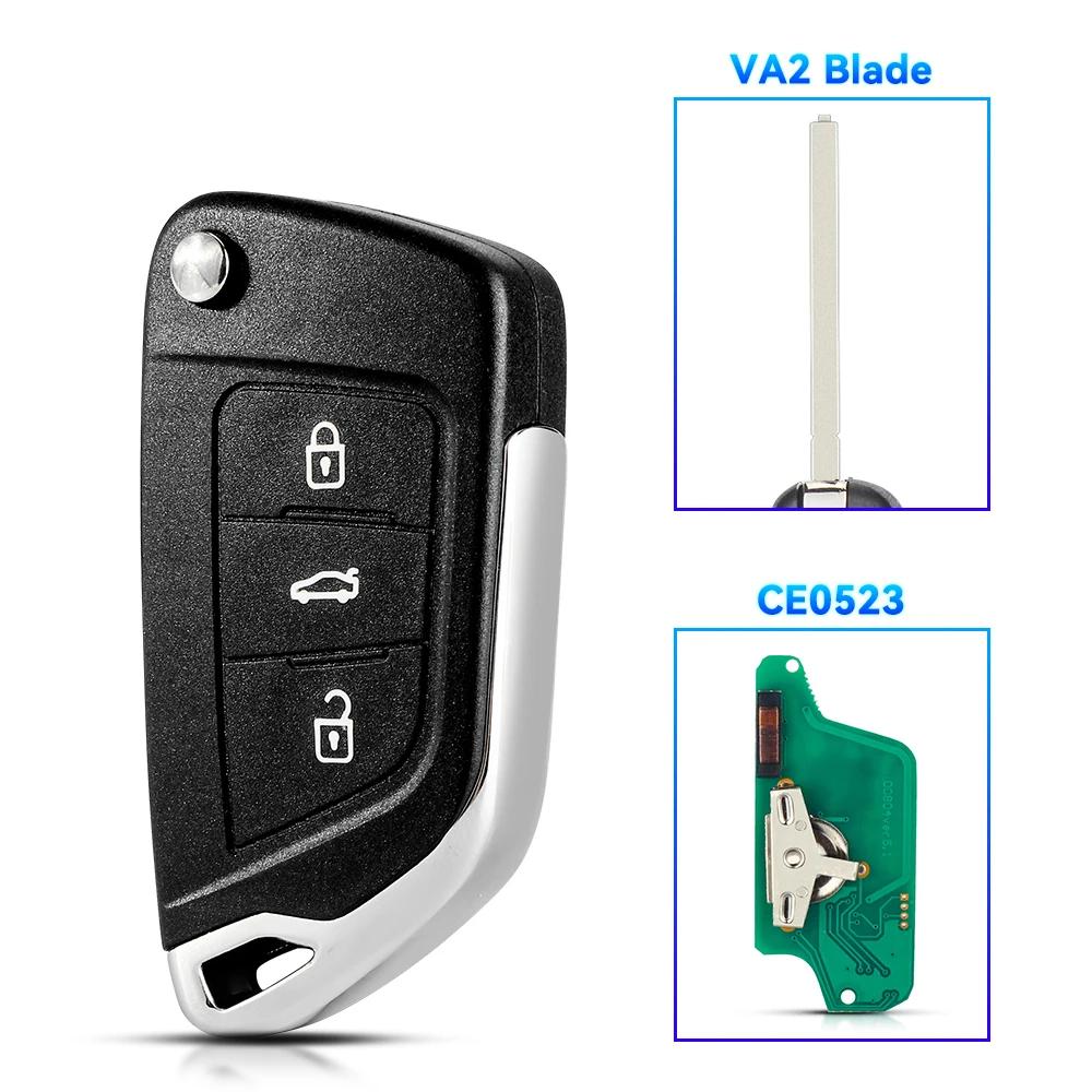 KEYYOU With Cutting Service For Citroen C4 C5 C6 C8 Xsara Picasso For Peugeot 107 207 307 308 Remote Car Key ASK/FSK 434Mhz ID46