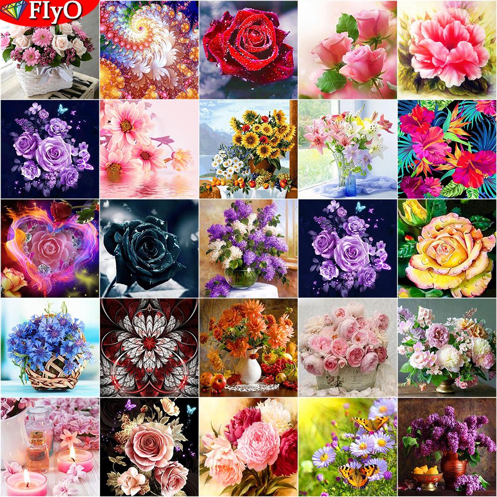 

Набор для алмазной живописи Пейзаж Цветы 5D DIY Алмазная вышивка Растения Фотографии Стразы Мозаика Домашний декор
