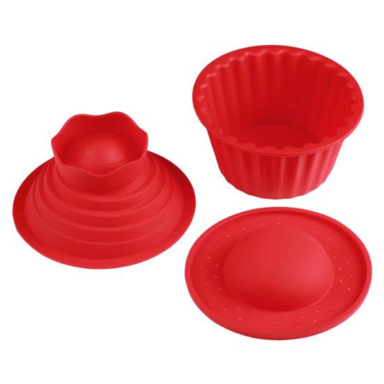 3 stk/sett Kakeformer Non-stick Enkel utforming Myk tekstur Rivebestandig baking Silikon Big Top Giant Cupcake Fondantformer Kakebakeverktøy