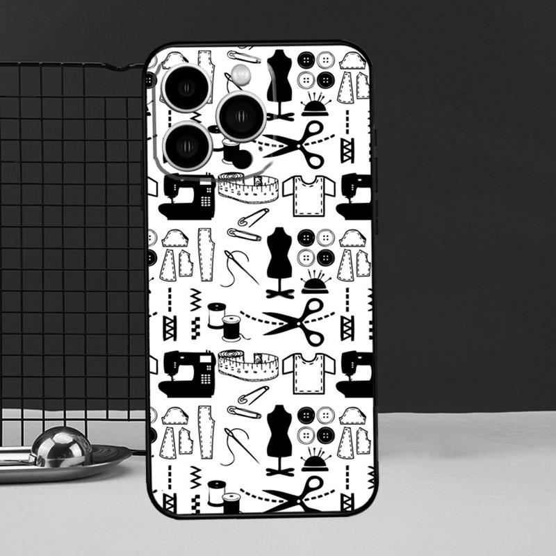 Sewing Scissors Phone Cover For iPhone 12 13 Mini 11 14 Pro Max X XS XR Max 7 8 Plus SE Soft Case Fundas