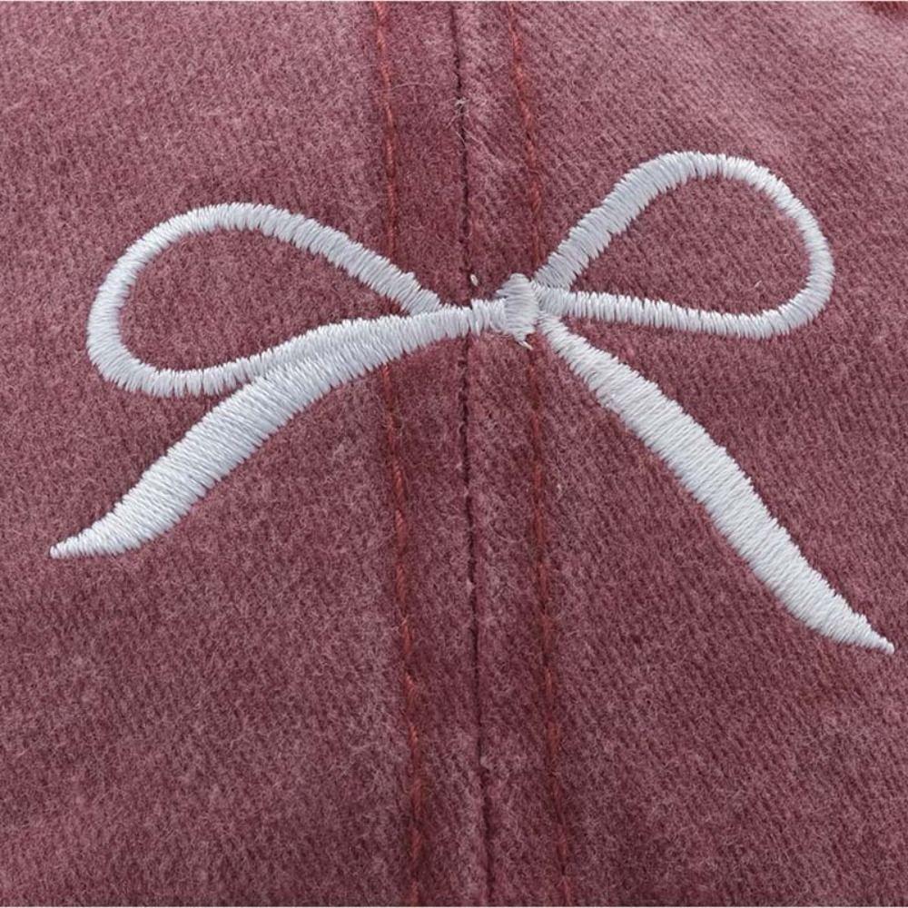 Embroidery Embroidery Bow Baseball Cap Cotton Sun Hat Simple Bowknot Baseball Hat  Outdoor