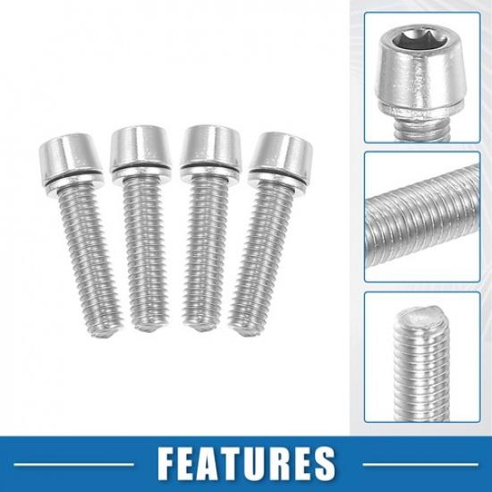 TWENTY Tapered M5x20mm Socket Head Cap Bolts Screws Nuts Silver Tone Universal