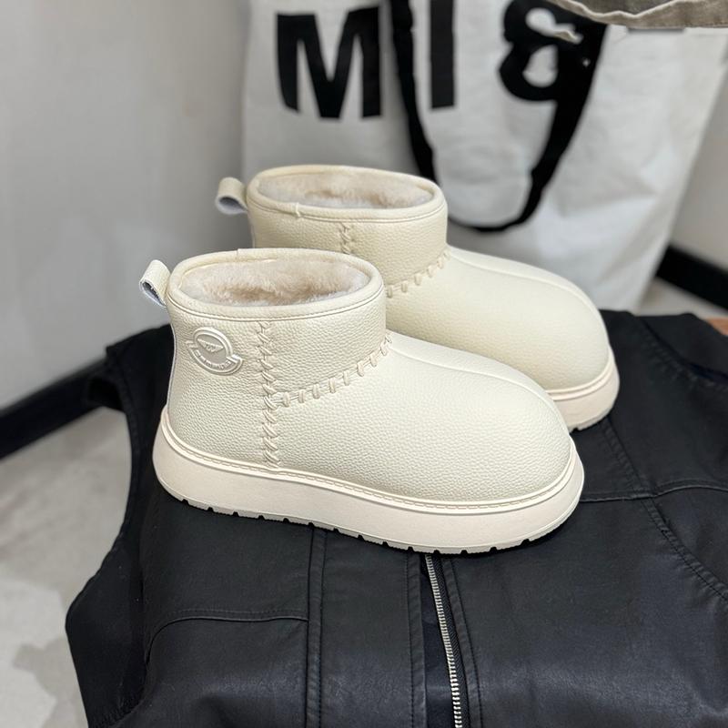 Tjockbottnade höjande snökängor dam 2025 vinter nya sammetsvarma halkfria fula storhövdade bomullskängor