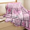 Bestie Appreciation Flannel Throw Blanket - Contemporary Pink Friendship and Occasion Themed Print, All-Season Comfort Knit