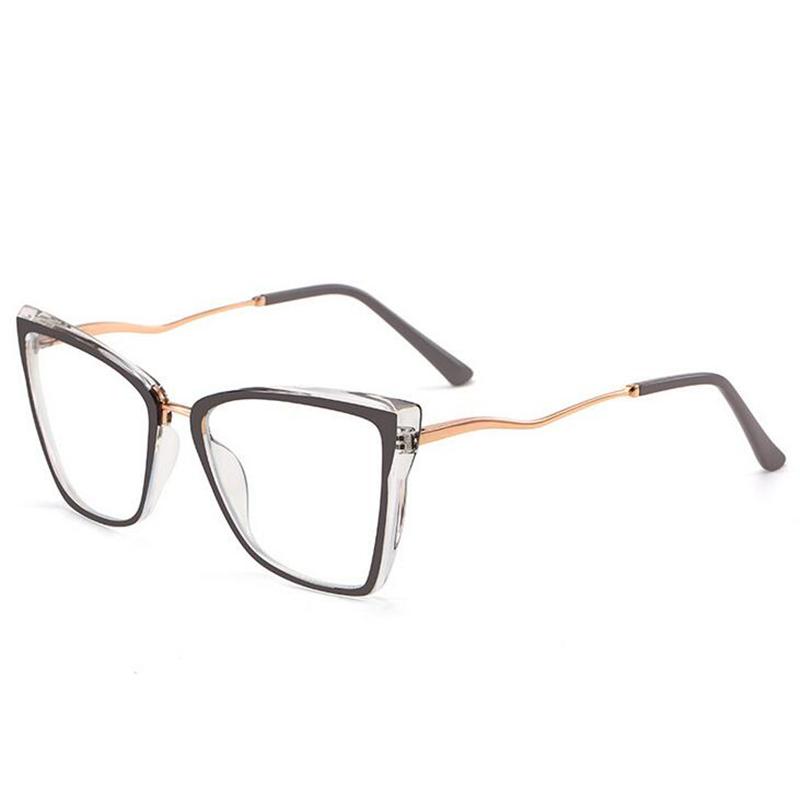 Women Men Anti-Blue Light Cat Eye Myopic Glasses +Metal Myopia Photochromic Prescription Eyeglasses 0 -0.5 -0.75 To -6.0