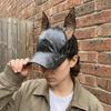 Adjustable Leather Baseball Cap Solid Sunshade Hat Fashion Dog Ears Baseball Cap  Man