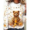 Women's Fashion Casual 3D Print Crew Neck Long Sleeve T-Shirt