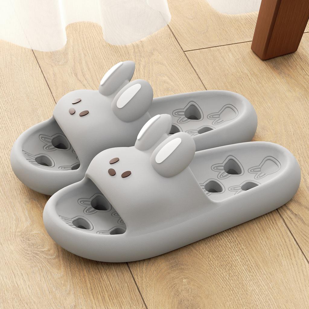 Cartoon Women Bathroom Slippers Cute Non-Slip Leaky Sandals Fashion Thick Bottom Slides Home Men Quick Drying Flip Flops