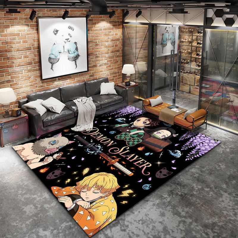 Demon Slayer Teppe Teppe For Stue Soverom Hjem Sofa Dekorasjon Barn Lek Sklisikker Gulvmatte