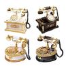 Telefon Rotativ Antich cu Cutie Muzicală cu Multiple Melodii Ornament Telefon Fix Nostalgic Pentru Expoziție și Joacă