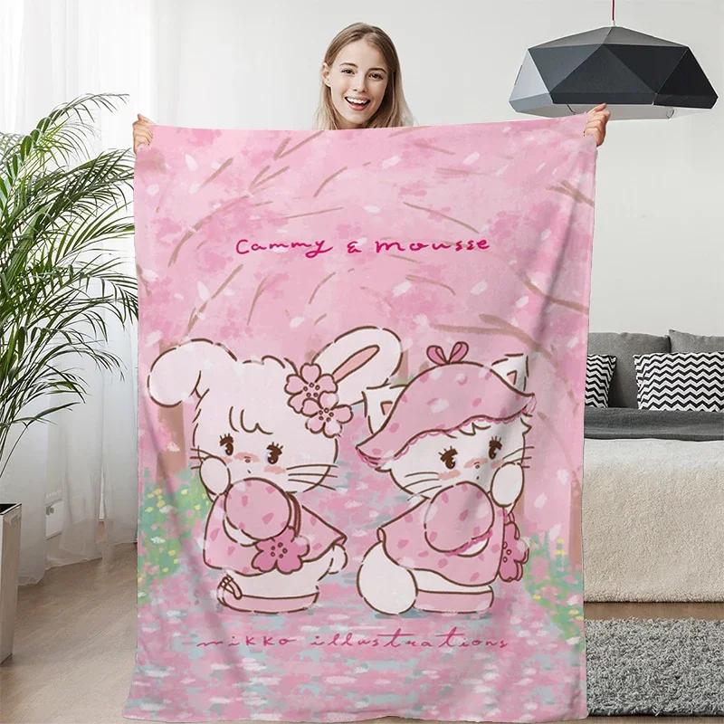 Fleece Blanket Sofa M-Mikkos Cute Warm Knee Bed Camping Custom Nap Fluffy Soft Blankets for Winter King Size Microfiber Bedding