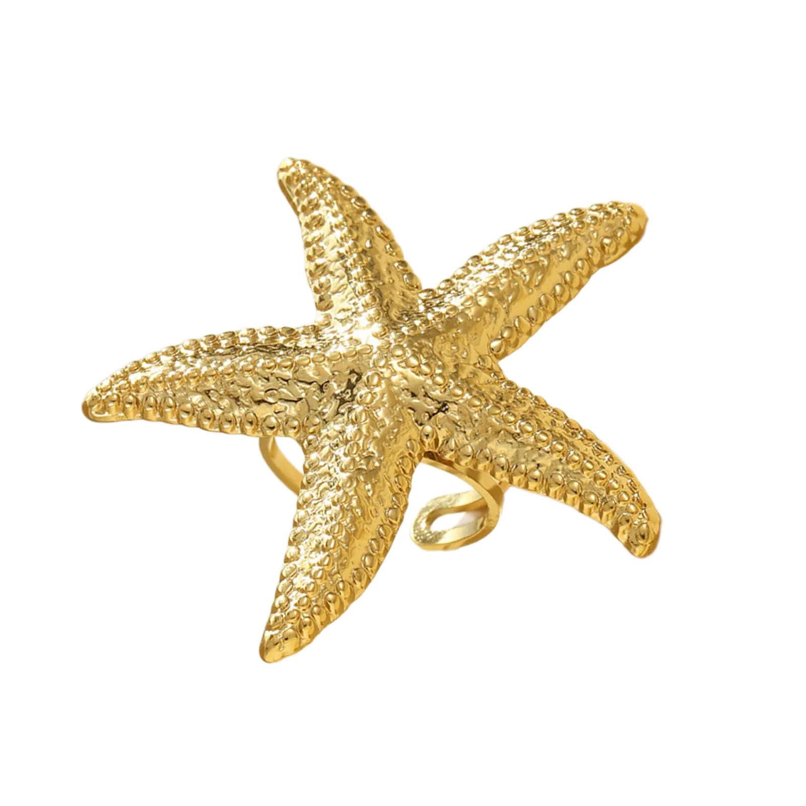 

Многоцелевые регулируемые кольца-звездочки в океанской тематике, ювелирный аксессуар для женщин, любящих природу, и энтузиастов пляжного отдыха