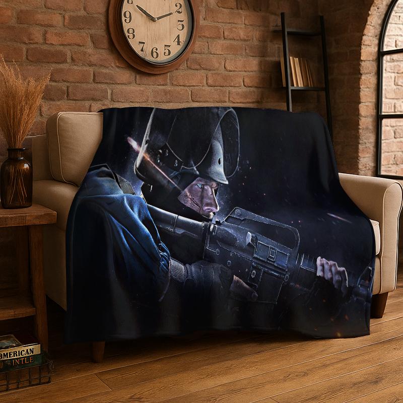 

Counter Strike CS GO Game Gamer Flannel Blanket Soft Warm Throw Blanket for Bedroom Living Room Bed Travel Camping Picnic Gift 75x90cm