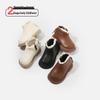 Girls' Leather Ankle Boots - Infant & Toddler Autumn/Winter Cotton Shoes, Korean Style.