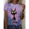 Summer Casual Women's T Shirt Cartoon Cute Cat Printed O Neck Short Sleeve Women's Outdoor Loose TShirt Tops Elegant Clothing
