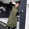 Women Autumn Winter Midi Vest Warm Outwear Overcoat Oversized Puffer Jacket Coat Cotton Padded Parkas