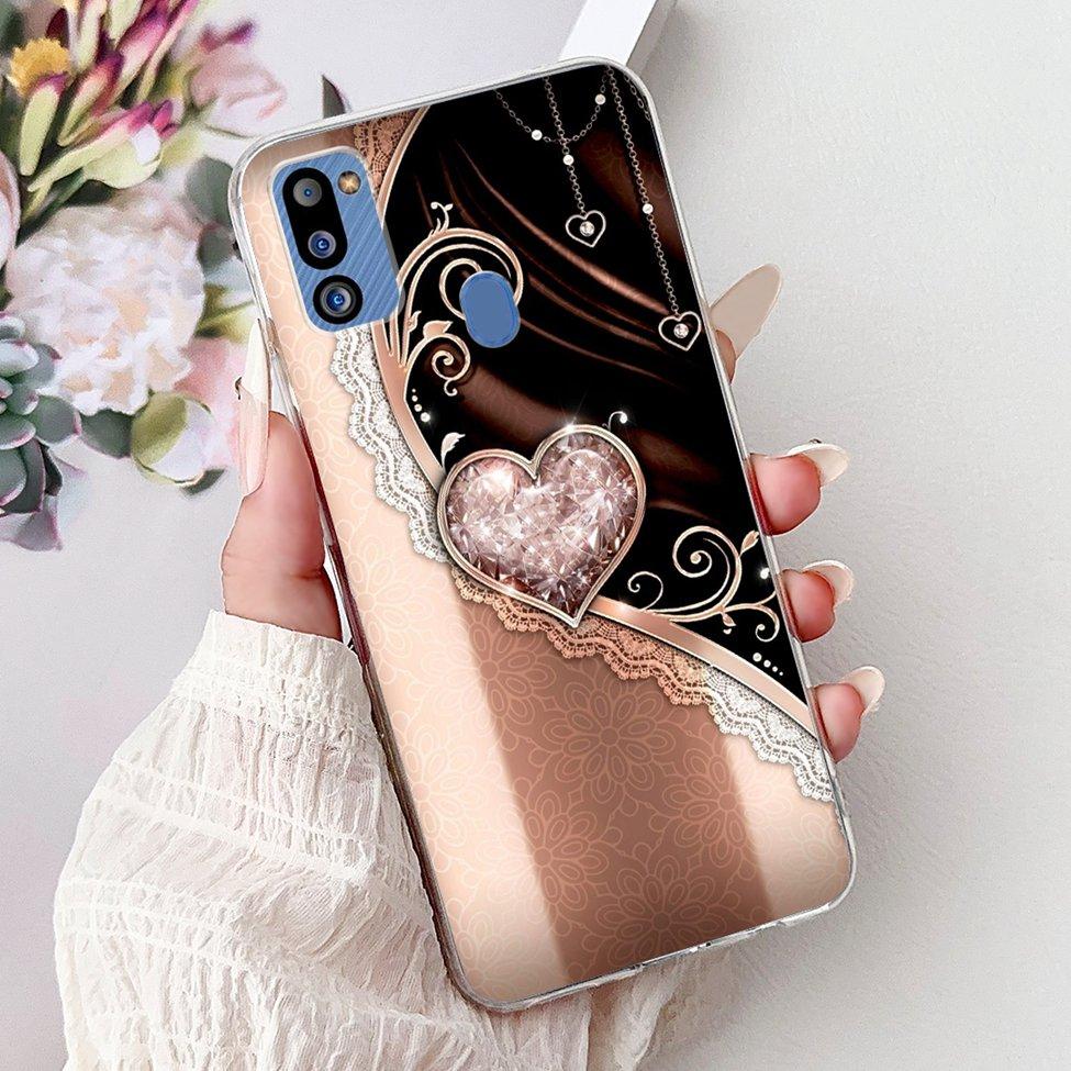 For Samsung M21 2021 Case Clear Fashion Cute Cat Cool Luxury Painted Soft Funda For Samsung Galaxy M21 2021 Back Cover SM-M215G