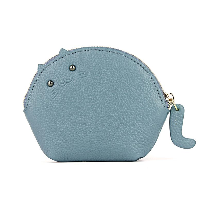 Women's Cowhide Wallet: Creative Mini Coin and Key Pouch for Ladies and Students