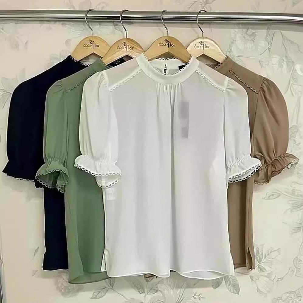 

Летний европейский и американский женский однотонный топ с пышными рукавами, облегающий, универсальный L темно-коричневого