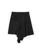 Miseki Seoul One Side Draped Midi Skirt Black