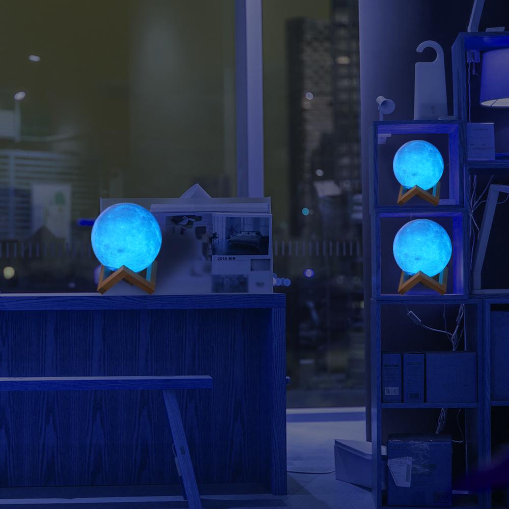 Buy 8cm/3.15in 3D Printing Star Moon Lamp USB Led Moon Shaped Table