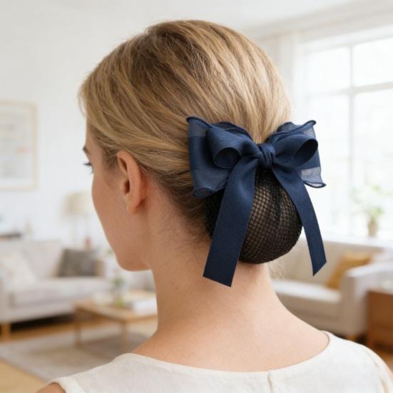 Rete per Capelli Fiocco Decorazione Tessuto Resistente Rete per Capelli Acconciatura Semplice Fiocco per Capelli Decorazione Uso Quotidiano Festa Uscita Accessori per Capelli