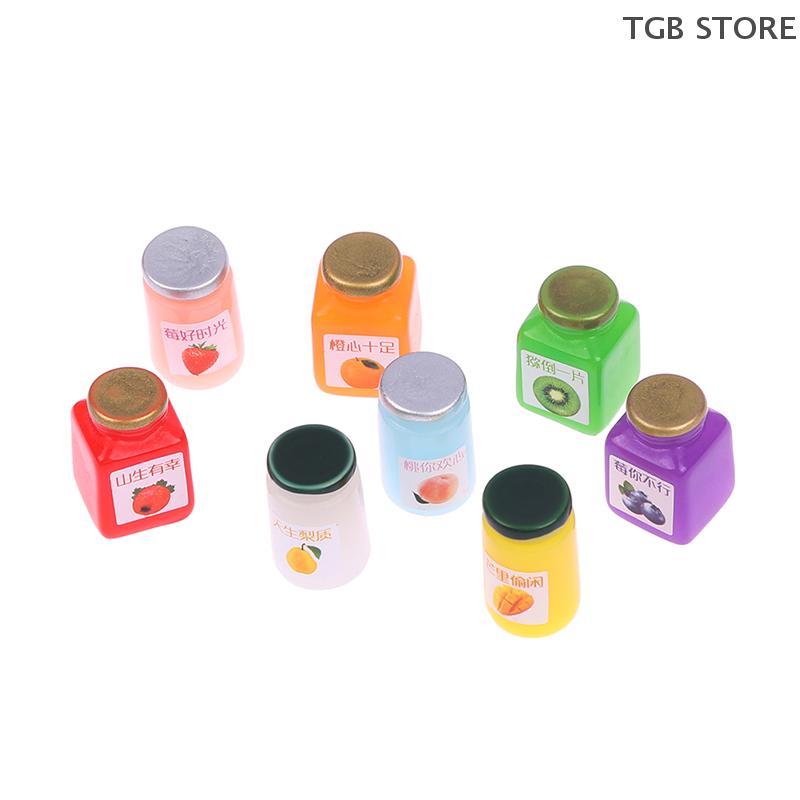 8/10Pcs 1:12 Micro Jam Bottle Simulation Model Dollhouse Miniature Kitchen Decoration Dolls House Accessories Toy