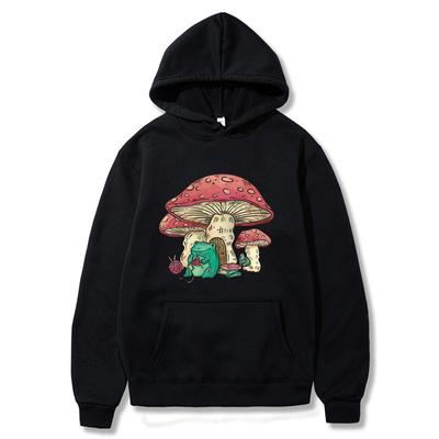 Vrouwen Hoodie Schattig Met Een Paddestoel Huis En Een Kikker Heren Tops Vintage Oversize Tee Kleding Casual Crewneck Man Hoodie