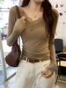 Spicy Girl Black Lace Patchwork V-neck Slimming Long Sleeve Top for Women