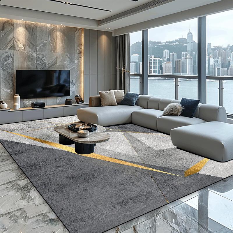 Modern Geometric Carpet Home Decoration Plush Rugs Living Room Big Size Light Rug for Bedroom Senior Sofa Tables Mat Easy Clean