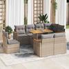 VidaXL Garden Lounge Set with Cushions 9 Pcs Beige Braided Resin Acacia 3327503