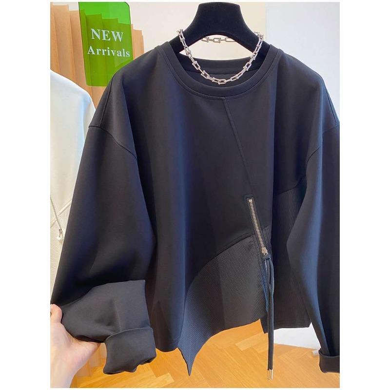 Women S Plus Size Loose Fit Irregular Design Sweatshirt