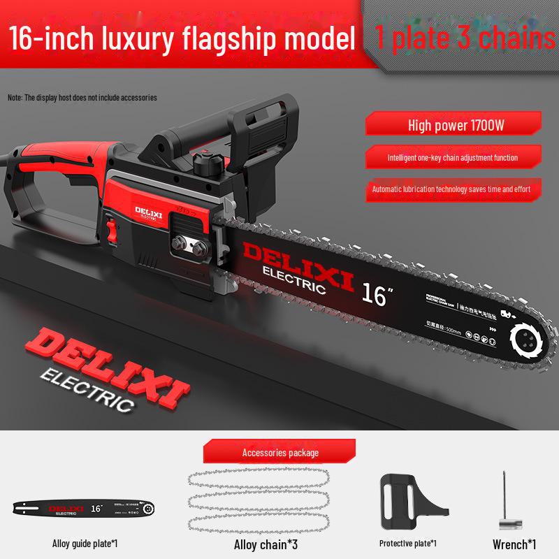 Delixi Handheld Electric Chainsaw: Compact Logging and Firewood Cutting Tool for Home and Outdoor Use