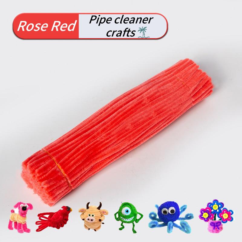 100 Pieces Pipe Cleaners Chenille Stem, Solid Color Pipe Cleaners Set for Pipe Cleaners DIY Arts Crafts Decorations