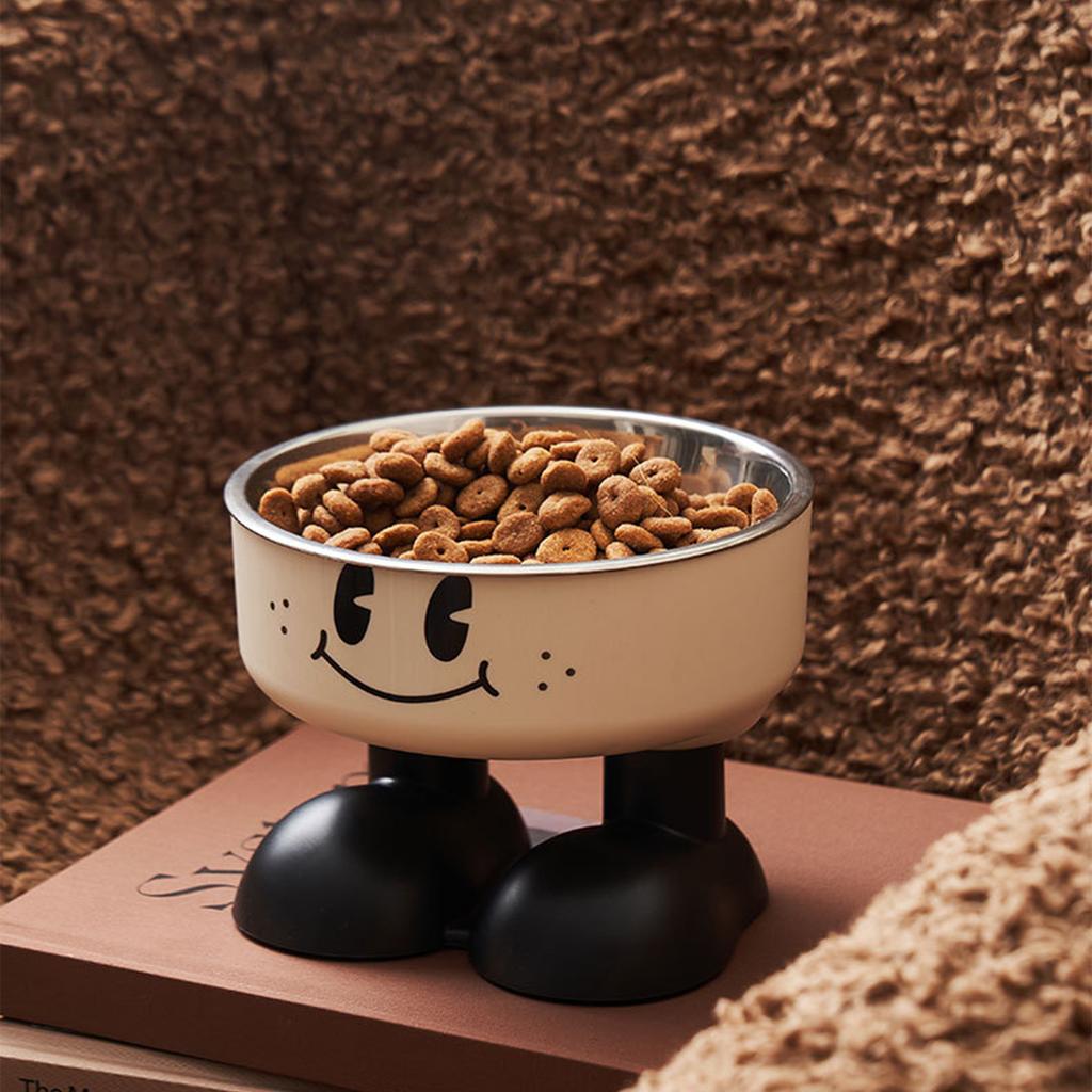 Hoher Napf für Haustiere Erhöhter Katzennapf Große Kapazität Edelstahl-Design Für den Innen- und Außenbereich