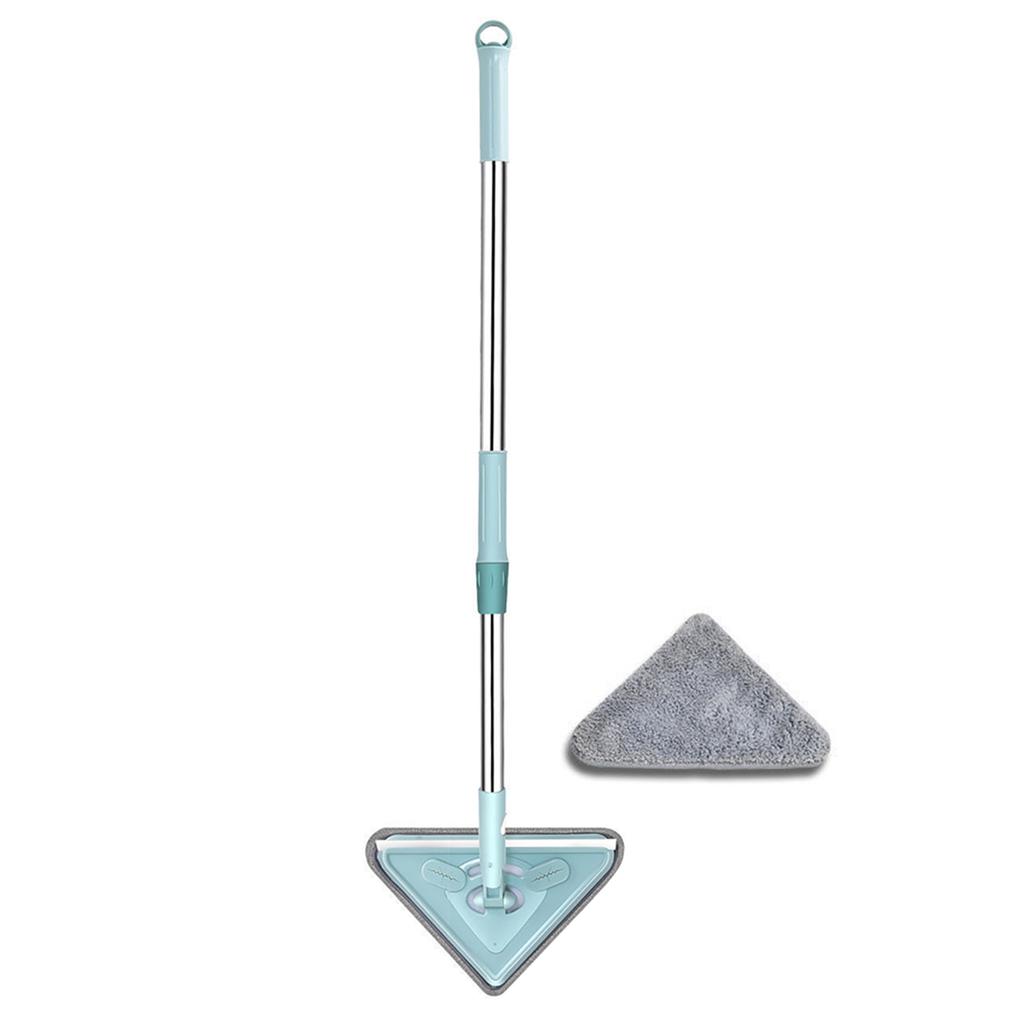 360° Rotatable Multifunctional Triangle Mop,Wall Cleaning Tool with Long Handle,Wet and Dry Triangular Window Squeegee Mops