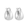 Modern Geometry U Shape Arc 925 Sterling Silver Hoop Earrings