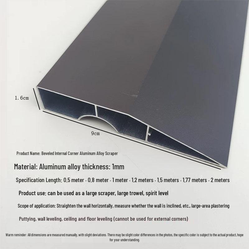 Aluminum Alloy Multi-Purpose Scraper and Corner Ruler for Plastering and Wall Leveling