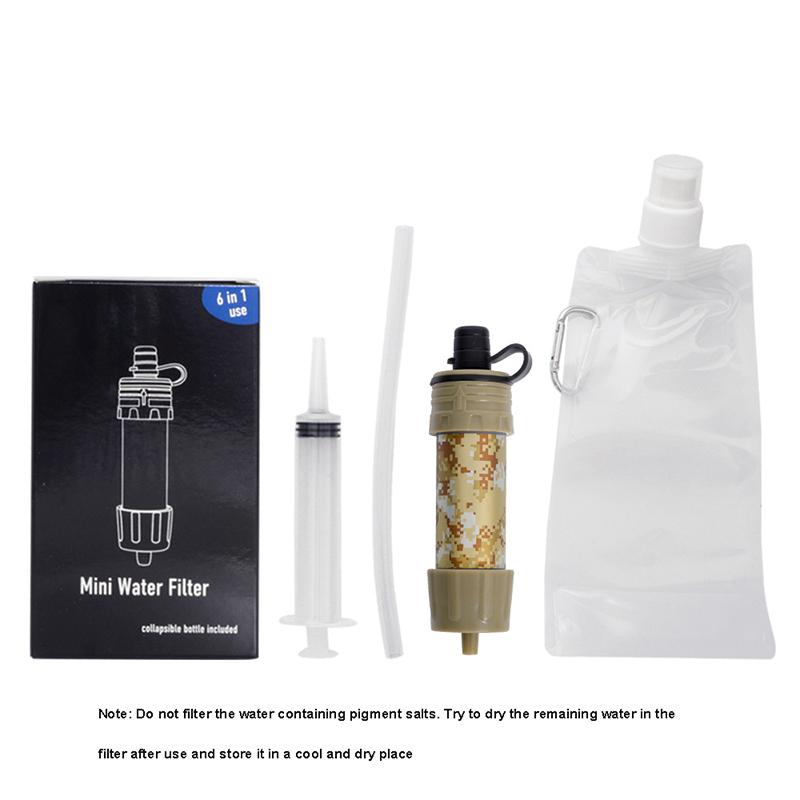 Outdoor Überlebens-Wasserfilter-Strohhalme Campingausrüstung Wasserreiniger Wasserfiltersystem Notfall-Wanderzubehör